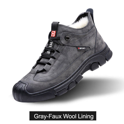 [Winter Gift🎁] Men's Faux Wool Lining Leather Sneaker