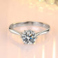 Sterling Silver Moissanite V Ring +Classic Shining Moissanite Ring