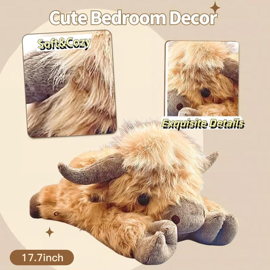 Christmas New Gift Toy🐂🎁Cute Cartoon Highland Cow Cuddly Toy