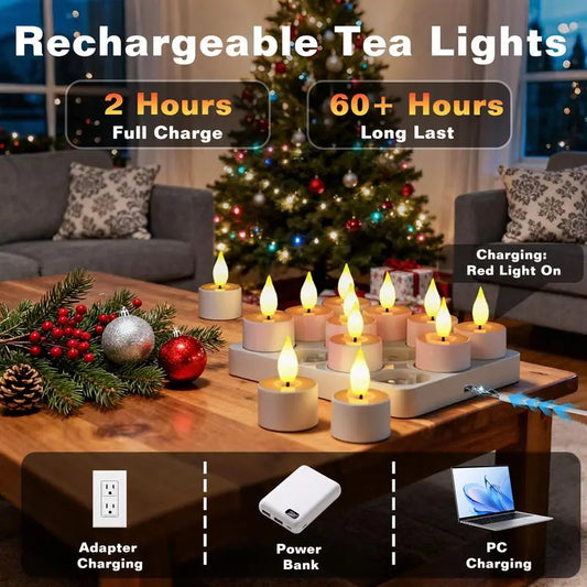 Rechargeable Flameless LED Tea Light Candle