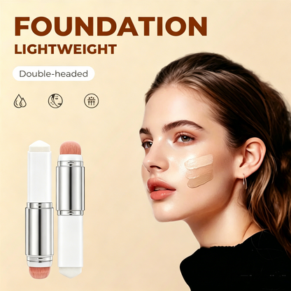 🐱LAST DAY SALE: ONLY ￡6.99!!🎁✨🎉Cover Cream Stick V w/ Detachable Brush - Korean Skin Care Color-Changing Foundation Stick with Collagen Capsules
