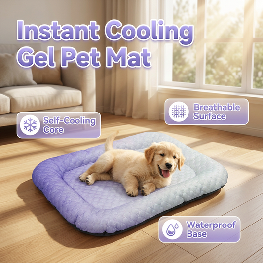 💖LAST DAY SALE ONLY￡9.99!!❄Pawchill™🇬🇧Pet Cooling Mat for Dogs & Cats 🐾 Naturally Cool Ice-Silk Pad • Breathable, Washable & Soft 🌿  For Floors, Sofas & Car Travel • Multiple Sizes • Gradient Colours ☀️🐶🐱