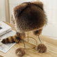 🎅Christmas Gift idea ￡15.99!! 🎁 Raccoon Tail Fur Parent-Child Plush Hat