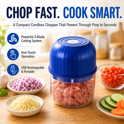 🔥LAST DAY SALE: ONLY ￡9.99!!🎁✨Wireless Efficient Electric Mini Food Chopper