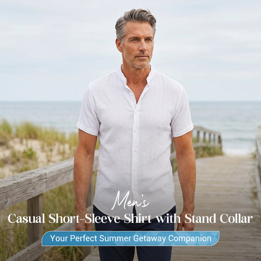 ✨2026 New Arrival 50% Off👕Men's Summer Stand Collar Short Sleeve Shirt