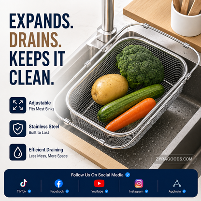 🥬Great Gift - Expandable Over The Sink Dish Drying Rack