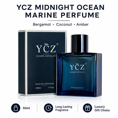 YCZ Midnight Marine Eau De Parfum 50ml Unisex – Aromatic Aquatic Woody Ocean Fresh Fragrance