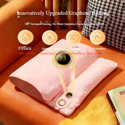 Graphene Explosion-Proof USB-Rechargeable Hand Warmer Heat Pad for Stomach, Waist, and Hands USB-Rechargeable Hand Warmer Bag