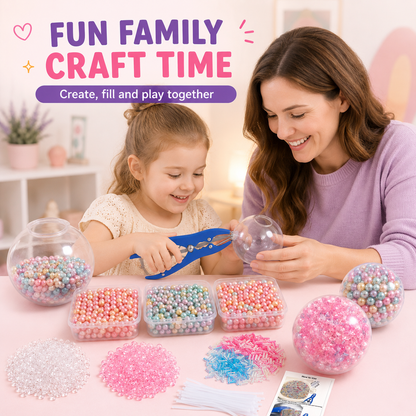 ✨ DIY Stress Ball Making Kit, Includes 6 Filling Packs, 10 Transparent Blank Soft Skins, Expansion Tool, Ideal for Adult Stress Relief, Squishy Maker