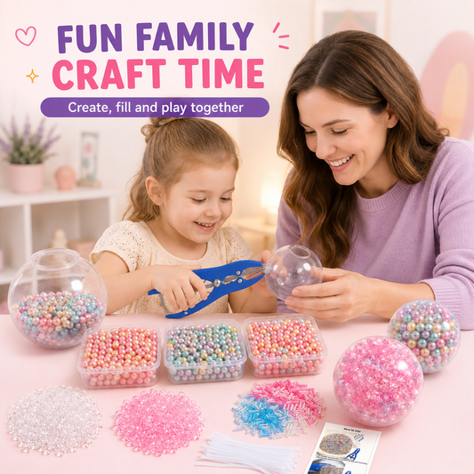 ✨ DIY Stress Ball Making Kit, Includes 6 Filling Packs, 10 Transparent Blank Soft Skins, Expansion Tool, Ideal for Adult Stress Relief, Squishy Maker