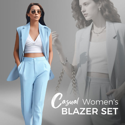 🔥🎁New arrival 50% OFF🌸💖 Women’s Stylish Sleeveless Blazer & High-Waisted Pants Set
