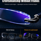 🎁Anti-blue light glasses, frameless, ultra-light reading glasses with a diamond-cut finish