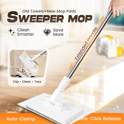 ⏳Limited-time 49% off⏰🧹Disposable Dust Mop with 4 Reusable Cloths