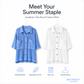 Women's Short Sleeve Knit Button-Down Shirt