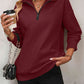 Womens Zip-Up Dropped Shoulder Sweatshirt