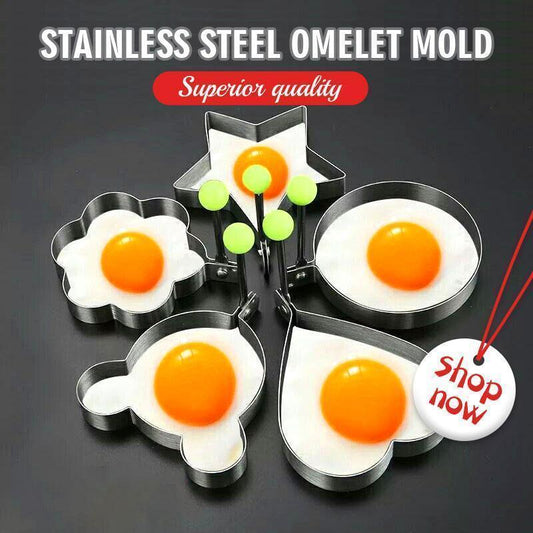 🍳 Stainless Steel Omelet Mold – Food-grade safe, durable & rust-resistant, non-stick easy release, perfect shape every time, ideal for breakfast, pancakes & fried eggs 🥚