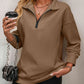 Womens Zip-Up Dropped Shoulder Sweatshirt