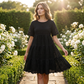 🔥Last Day Sale 50% OFF!!💖Women's Solid Round Neck Floral Cut-Out Dress