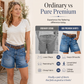 Women's Mid-Rise Bermuda Denim Shorts with Pockets