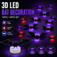 2026 New Halloween 3D Lighted Bats, LED Purple Lighted 3D Bats Halloween Decoration, Upgrade LED Glowing Bat Group Hanging Wall Luminous Glow Clings Multipack