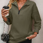 Womens Zip-Up Dropped Shoulder Sweatshirt