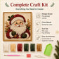 DIY Christmas Pearl Diamond Painting Art Kit with Frame, Christmas Pearl Beads Art Craft for Adults Beginner, Gemstone Diamond Dots Beads Handmade Hanging Painting Kit for Home Wall Decor