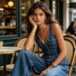 Loose-fitting jumpsuit with wide legs and pockets