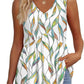 💜LAST DAY PROMOTION - 50%OFF💜Women's Print Flowy Sleeveless V Neck Peplum Tank Tops