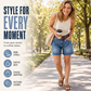 Women's Mid-Rise Bermuda Denim Shorts with Pockets