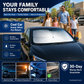 Car Windshield Sun Shade Umbrella - Foldable Car Umbrella Sunshade Cover UV Block Car Front Window (Heat Insulation Protection) for Auto Windshield Covers Most Cars