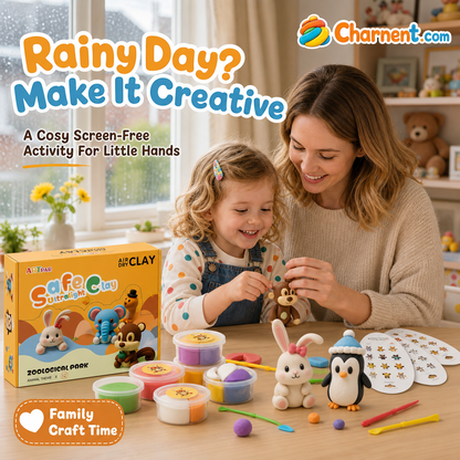🎁 LAST DAY PROMOTION - 50%OFF🎁Air Dry Clay Kit for Kids-8 Animals Modeling Magic Clay,DIY Art Crafts Molding Clay Set,Ultra Light & Soft, Safe & Non-Stick with Sculpting Tools & Tutorials, Unique Gifts for Boys & Girls