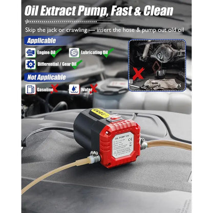 📢📢60% OFF !! ⏰Upgraded Second Generation 12V 24V Electric Gear Oil Transfer Pump Self-Priming Pump for Diesel Engine Oil and Hydraulic Oil