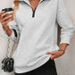 Womens Zip-Up Dropped Shoulder Sweatshirt