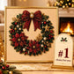 DIY Christmas Pearl Diamond Painting Art Kit with Frame, Christmas Pearl Beads Art Craft for Adults Beginner, Gemstone Diamond Dots Beads Handmade Hanging Painting Kit for Home Wall Decor