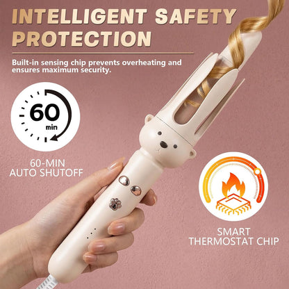 🌀Perfect Curls, Zero Burns – Auto Curling Wand with Anti-Scald Tech
