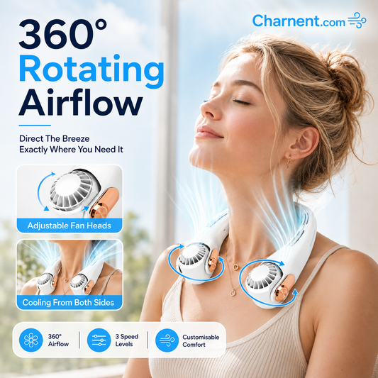 ❄️ Neck Air Conditioner Fan – Ultra-quiet personal cooling for the summer