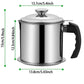 🏆Household 304 Stainless Steel Filter Large Capacity Oil Filter Pot Oil Storage Tank
