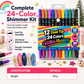 ⏰🎁24 Pack Dual Tip Glitter Markers and Highlighters Set 24 Colors Double Ended Soft Brush Tip Pens for Student Art Drawing
