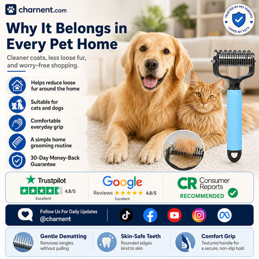 🐱🐕‍🦺LAST DAY SALE: ONLY ￡8.99!!🎁✨Double sided pet grooming brush