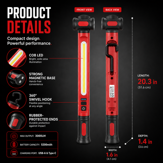 Magnetic & Rechargeable LED Work Light