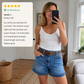 Women's Mid-Rise Bermuda Denim Shorts with Pockets