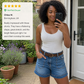 Women's Mid-Rise Bermuda Denim Shorts with Pockets