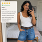 Women's Mid-Rise Bermuda Denim Shorts with Pockets