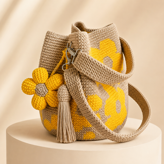 🔥💝LAST DAY 49% OFF🧵Handwoven Flower Bucket Bag