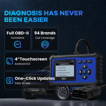 Multifunctional OBD2 diagnostic scanner for vehicle engines
