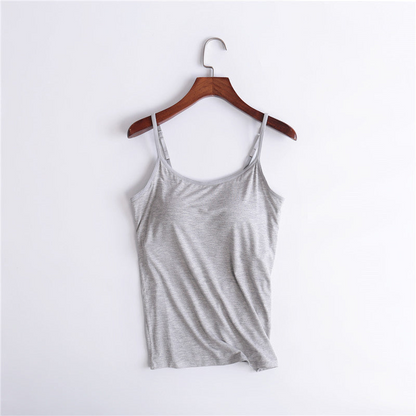 Stretch cotton camisole with built-in bra Normal price