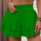 🔥💐LAST DAY SALE 50%OFF💃Solid Color Stretch Waist Layered Short Skirt