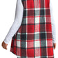 Women's Fall Plaid Lightweight Flannel Vest With Pockets