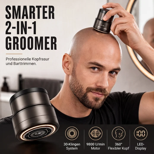 📢📢50% OFF !! ⏰2-in-1 Smart Electric Bald Head Shaver and Beard Trimmer with Digital Display