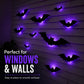 2026 New Halloween 3D Lighted Bats, LED Purple Lighted 3D Bats Halloween Decoration, Upgrade LED Glowing Bat Group Hanging Wall Luminous Glow Clings Multipack